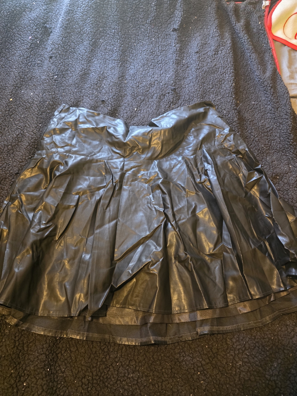 Lane Bryant Black Faux Leather Pleated Mini Skirt
